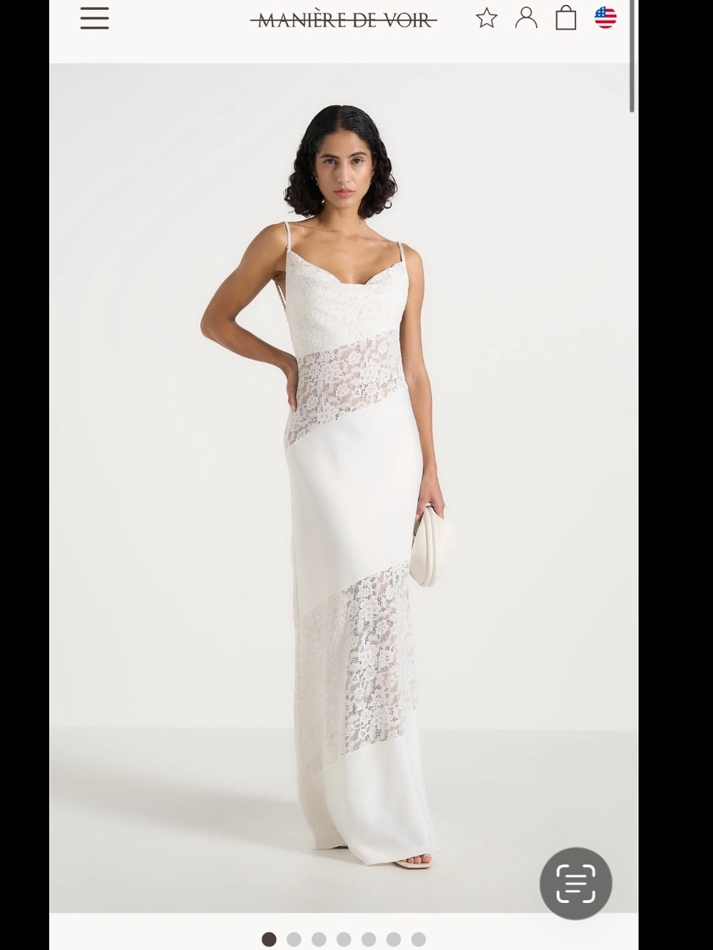 Manière De Voir White Lace Panel Maxi Dress
